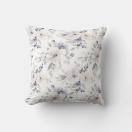 Paarse witte lavendelbloemen kussen