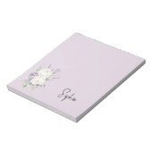 Paarse witte lavendelbloemen notitieblok (Linkerzijde)
