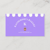 Paarse witte legant bakkerij Visitekaartje (Voorkant)