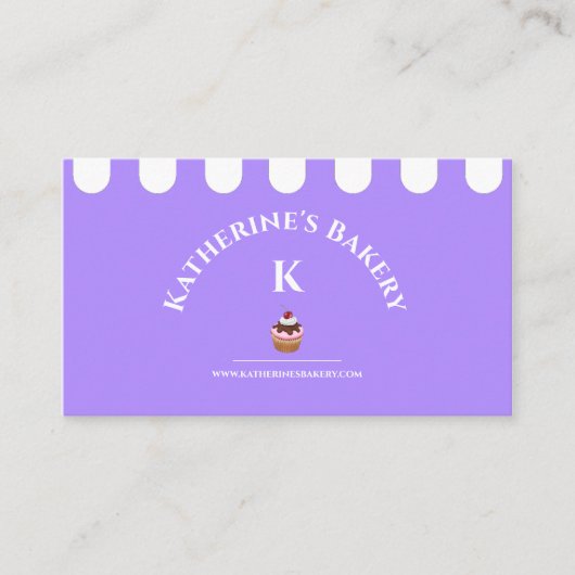 Paarse witte legant bakkerij Visitekaartje (Voorkant)