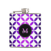 Paarse witte legante Abstracte cirkels en diamante Heupfles (Voorkant)