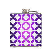 Paarse witte legante Abstracte cirkels en diamante Heupfles (Achterkant)