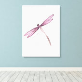 Paarse witte libel canvas libellen (Insitu (Houten vloer))