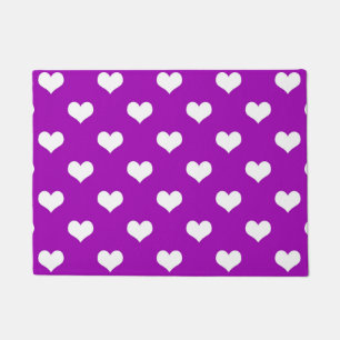 Paarse Witte Liefde Hartpatroon Ontwerp Deurmat