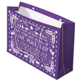 Paarse witte liefde Vrede Vreugde Vrede papel pica Groot Cadeauzakje