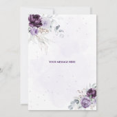 Paarse, witte & Lila Bloemen Huwelijksuitnodiging Kaart (Achterkant)