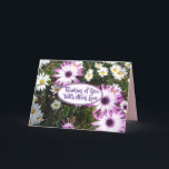 Paarse Witte Madelief Bloem Tuin Denk Aan Jou Kaart<br><div class="desc">Paarse Witte Madelief Bloem Tuin Gelukkige Verjaardag Kaart. Ontworpen vanuit een van mijn originele foto's uit mijn tuin,  geniet!</div>