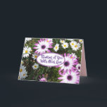 Paarse Witte Madelief Bloem Tuin Denk Aan Jou Kaart<br><div class="desc">Paarse Witte Madelief Bloem Tuin Gelukkige Verjaardag Kaart. Ontworpen vanuit een van mijn originele foto's uit mijn tuin,  geniet!</div>