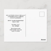 Paarse witte medische school foto afstudeerfeest briefkaart (Achterkant)