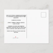 Paarse witte medische school foto Afstuderen Aankondigingskaart (Achterkant)