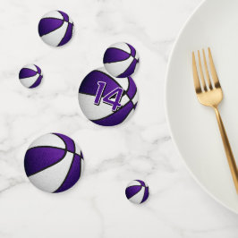 paarse witte meisjes basketbal verjaardagsfeestje confetti