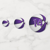 paarse witte meisjes basketbal verjaardagsfeestje confetti (Voorkanten)