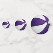 paarse witte meisjes basketbal verjaardagsfeestje confetti (Achterkanten)