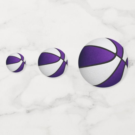 paarse witte meisjes basketbal verjaardagsfeestje confetti (Achterkanten)