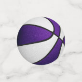 paarse witte meisjes basketbal verjaardagsfeestje confetti (Kleine voorkant)