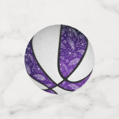 paarse witte meisjes boho basketbal verjaardagsfee confetti (Kleine voorkant)
