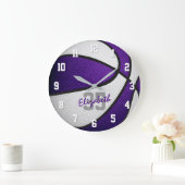 paarse witte meisjes jongens basketbal gepersonali grote klok (Huis)