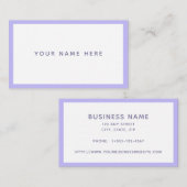 Paarse witte minimale pasta lavendel visitekaartje (Voorkant / Achterkant)