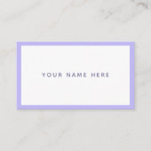 Paarse witte minimale pasta lavendel visitekaartje (Voorkant)