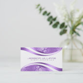 Paarse & Witte Moderne geometrische Ontwerp Visitekaartje (Staand voorkant)