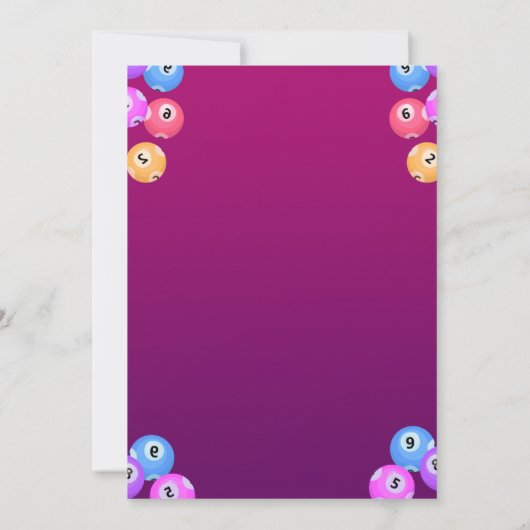Paarse-witte moderne Pasen Bingo Nachtuitnodiging Kaart (Achterkant)