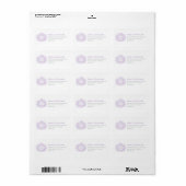 Paarse witte monogram bladeren trouwmailing etiket (Full Sheet)