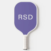 Paarse witte monogram Initialen Pickleball Paddle (Achterkant)