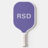 Paarse witte monogram Initialen Pickleball Paddle (Voorkant)