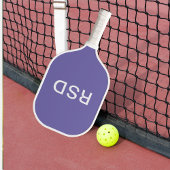 Paarse witte monogram Initialen Pickleball Paddle