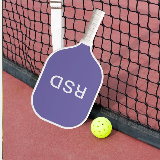 Paarse witte monogram Initialen Pickleball Paddle