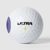 Paarse witte monogrampatroon golfballen (Logo)