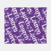 Paarse & Witte Nieuwheid Voetbal Fleece Deken (Voorkant (Horizontaal))