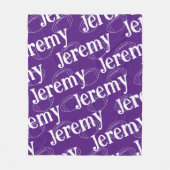 Paarse & Witte Nieuwigheid Football Fleece Deken (Voorkant)