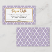 Paarse & Witte Ogee w / Gouden Luier Raffle Ticket Informatiekaartje (Voorkant / Achterkant)