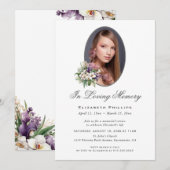 Paarse witte orchidee bloemenfoto in liefdevolle h kaart (Voorkant / Achterkant)