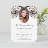 Paarse witte orchidee foto begrafenis in liefdevol kaart (Staand voorkant)