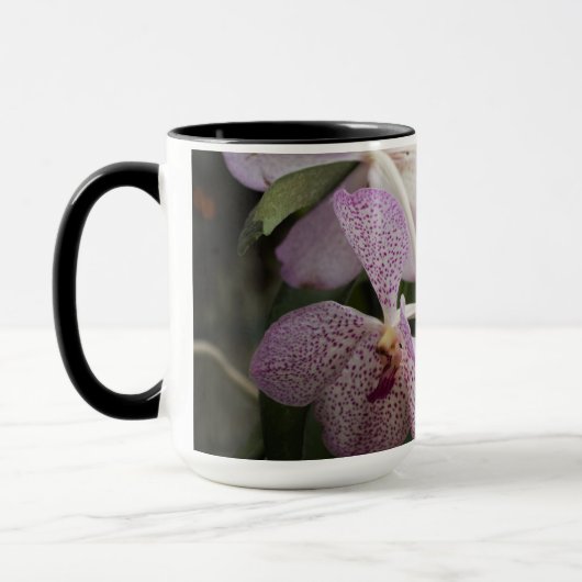 Paarse witte orchidee koffie/tea Mok 15 oz (Links)
