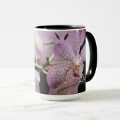 Paarse witte orchidee koffie/tea Mok 15 oz (Voorkant rechts)
