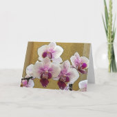 Paarse witte orchidee Sjabloon vouwen Wenskaart (Voorkant)