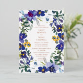 Paarse & Witte Orchidee Waterverf Bloemige Bruilof Folie Uitnodiging (Staand Voorkant)