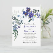 Paarse witte orchideeën Floral Christelijk bruilof Kaart (Staand voorkant)