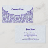 Paarse & Witte  Paisley Patroon Visitekaartje (Voorkant / Achterkant)