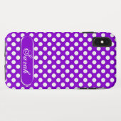 Paarse witte poka dot patroon iPhone XS Max Hoesje (Achterkant (horizontaal))