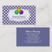 Paarse witte poka-punt: Visitekaartjes voor luchtb (Voorkant / Achterkant)