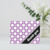 Paarse & witte Polka Dot Dank u Briefkaarten (Staand voorkant)