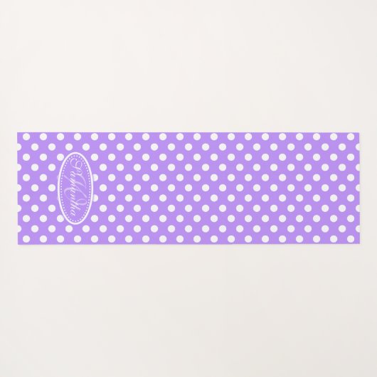 Paarse witte polka dot yoga mat (Achterkant (horizontaal))
