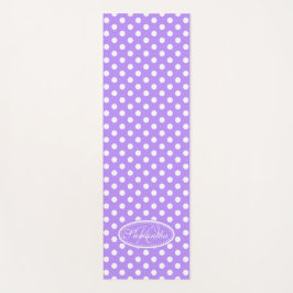 Paarse witte polka dot yoga mat