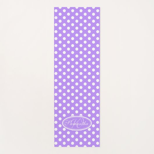 Paarse witte polka dot yoga mat (Voorkant)