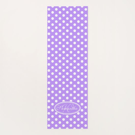 Paarse witte polka dot yoga mat (Achterkant)