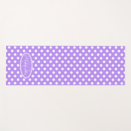Paarse witte polka dot yoga mat (Voorkant (horizontaal))